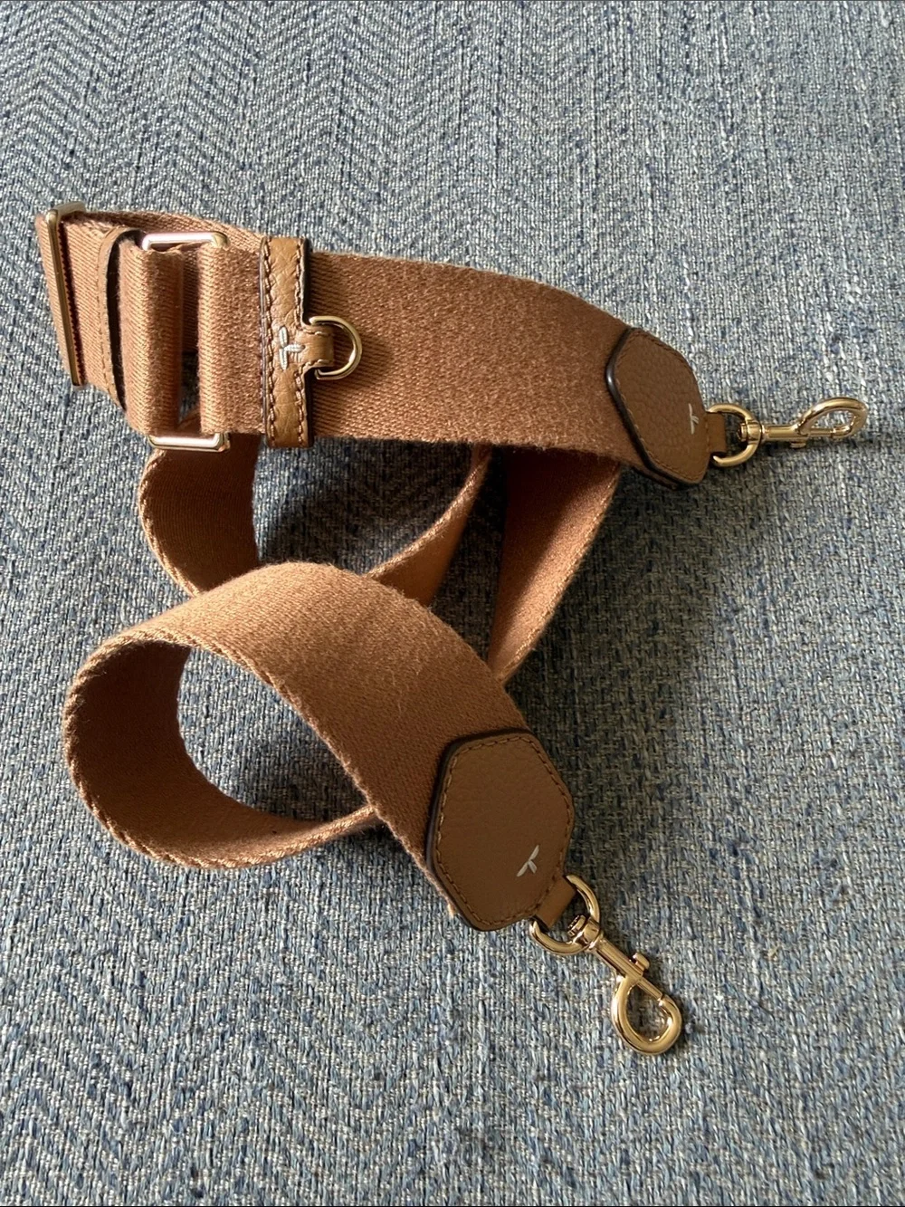 Tory Burch Brown Canvas Leather Trim Replacement Strap